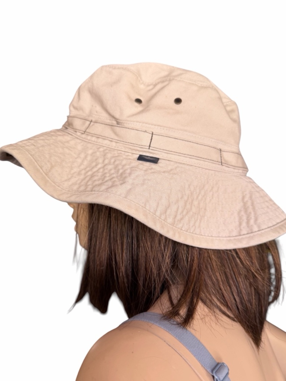 Dockers Vintage Unisex Bucket Sun Hat Size XL Crème Color Underchin Strap - Picture 4 of 6